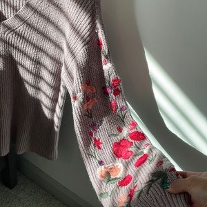 Embroidered sweater sleeves